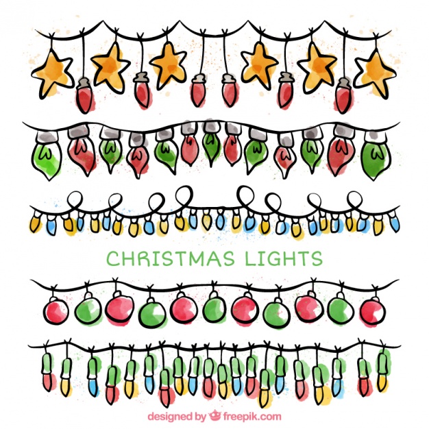 626x626 String Of Christmas Lights Cartoon Image