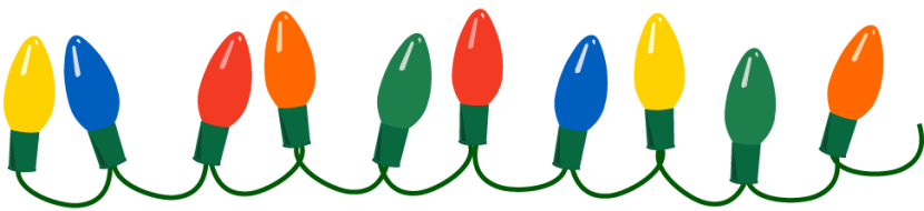 830x190 Christmas Lights Clipart Old Fashioned
