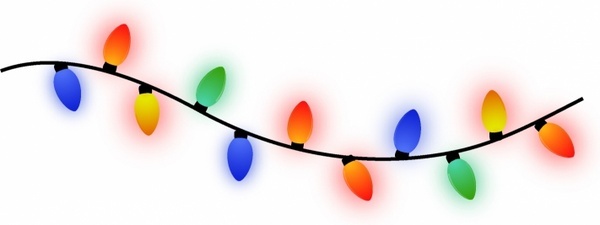 600x225 Christmas Lights Clipart Vector