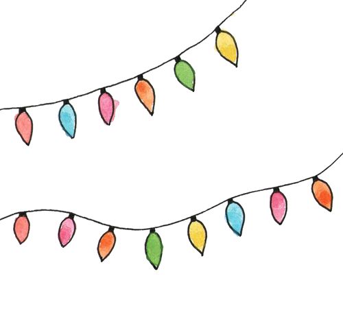 500x463 Drawn Christmas Lights Transparent Background
