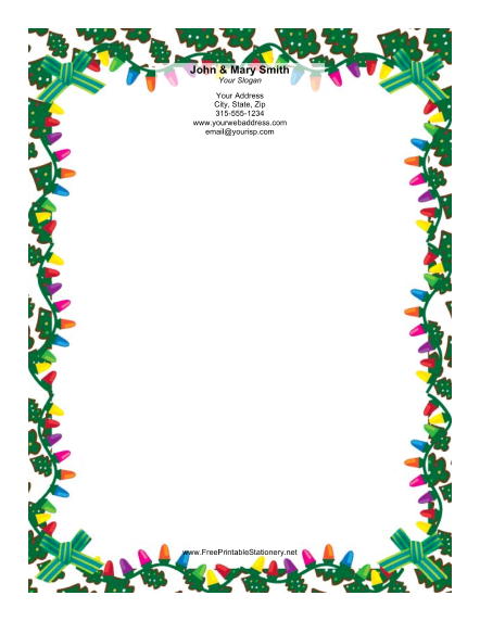 442x572 Christmas Lights Borders Microsoft Word Halloween Amp Holidays Wizard