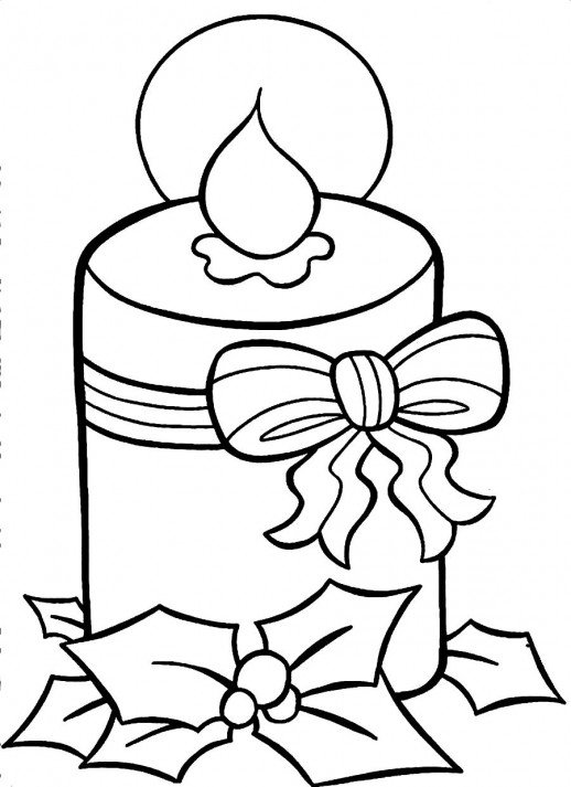 518x713 A Big Candle With Ribbon Decoration Lights The Christmas Night