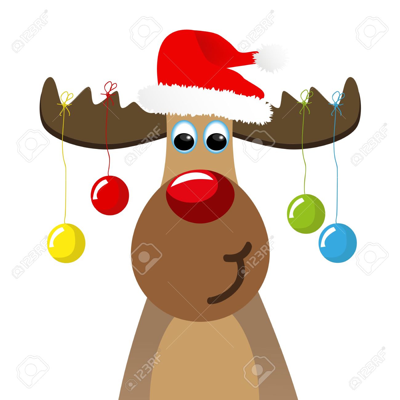 1300x1300 Funny Moose With Christmas Balls Royalty Free Cliparts, Vectors