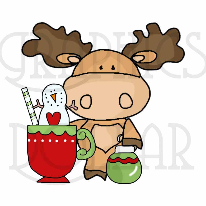 780x780 Merry Little Christmas Moose Exclusive Clip Art