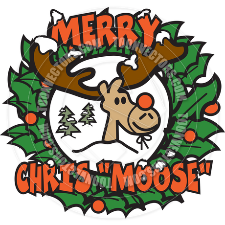 460x460 Cartoon Christmas Moose Vector Illustration By Clip Art Guy Toon