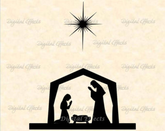 340x270 Nativity Silhouette Clip Art Christmas Clipart For Commercial
