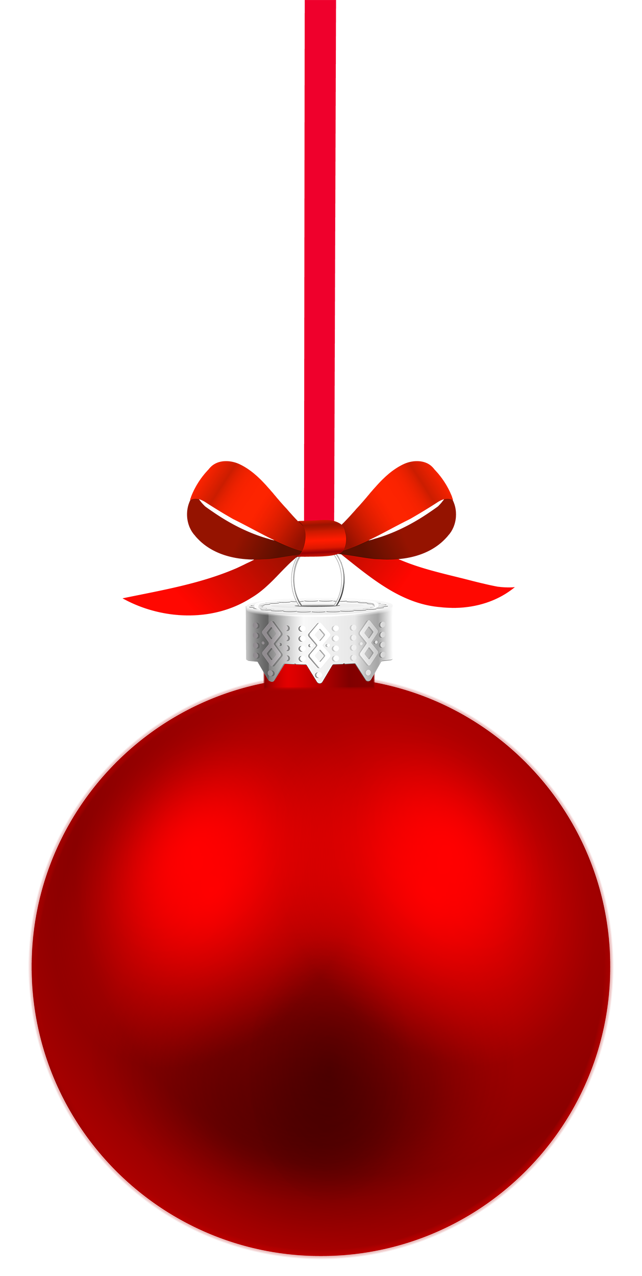 1258x2500 Red Hanging Christmas Ball Png Clipart