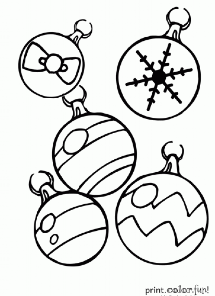 743x1024 Christmas Ornaments Coloring Page