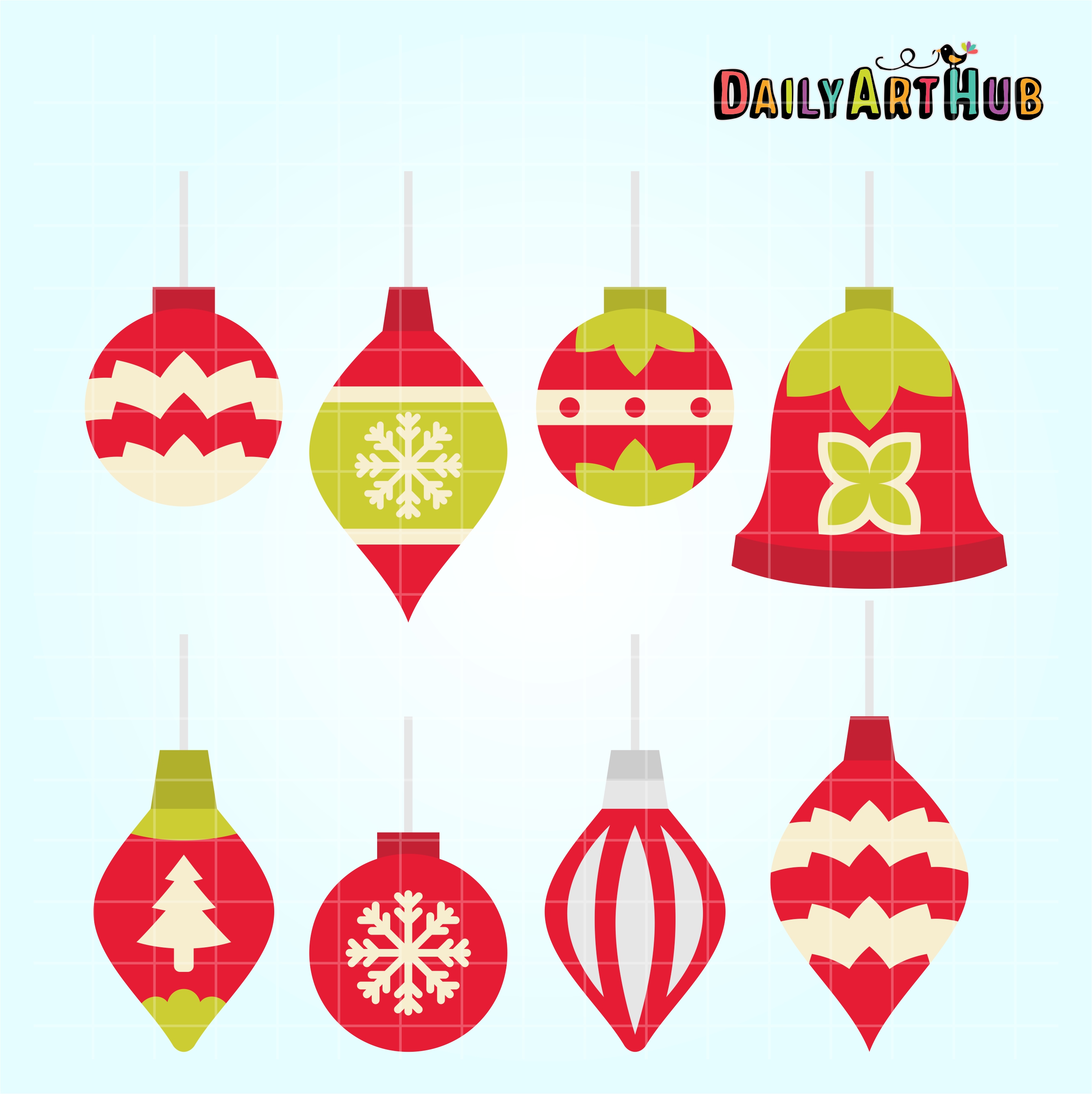 2664x2670 Simple Christmas Ornaments Clip Art Set Daily Art Hub
