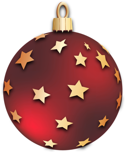 409x497 Transparent Red Christmas Ball With Stars Ornament Clipart