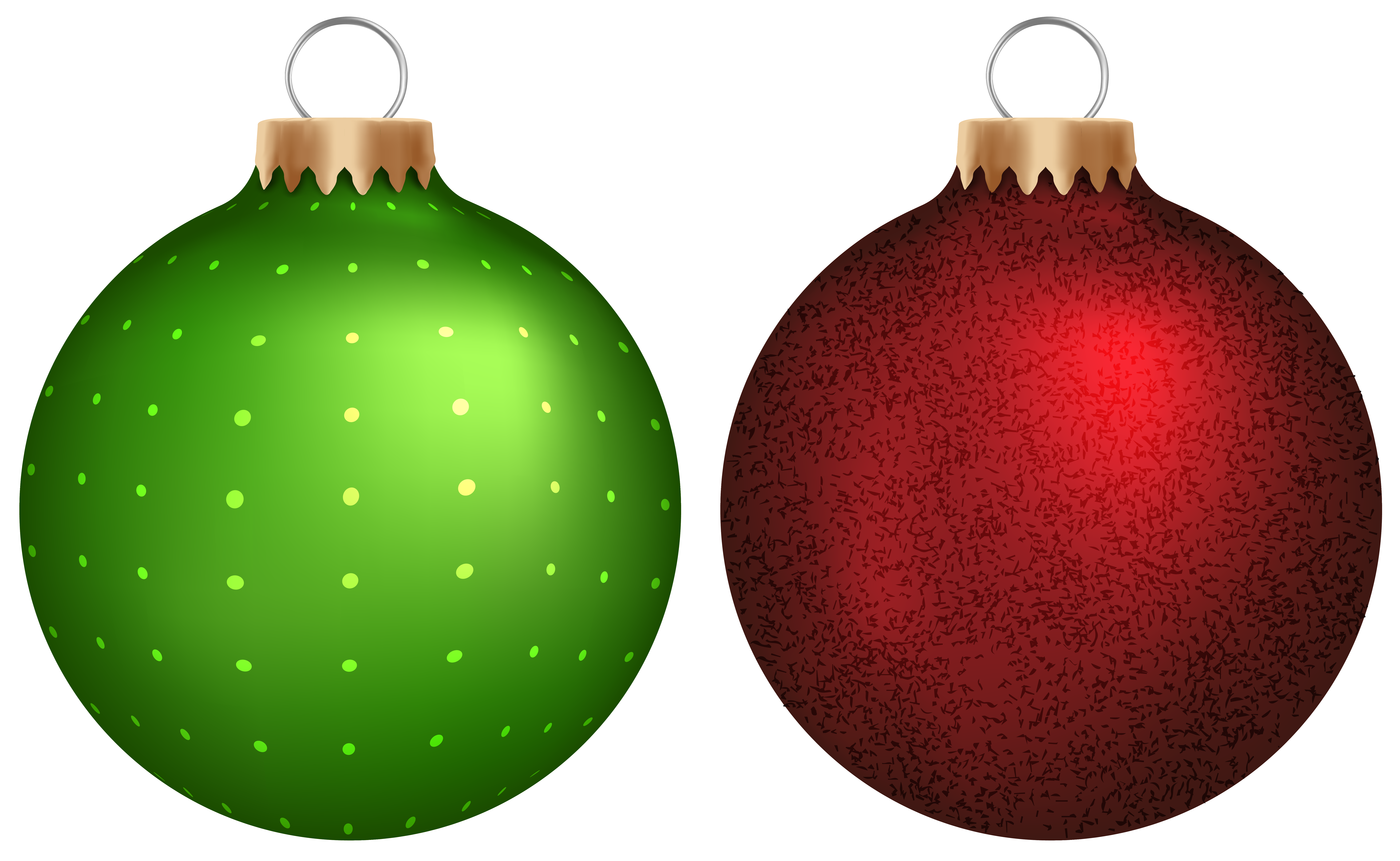 8754x5387 Green And Red Christmas Balls Png Clip Art