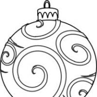 200x200 Christmas Ornament Clipart Black And White