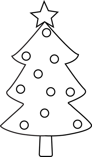 294x500 Black And White Christmas Tree Clip Art