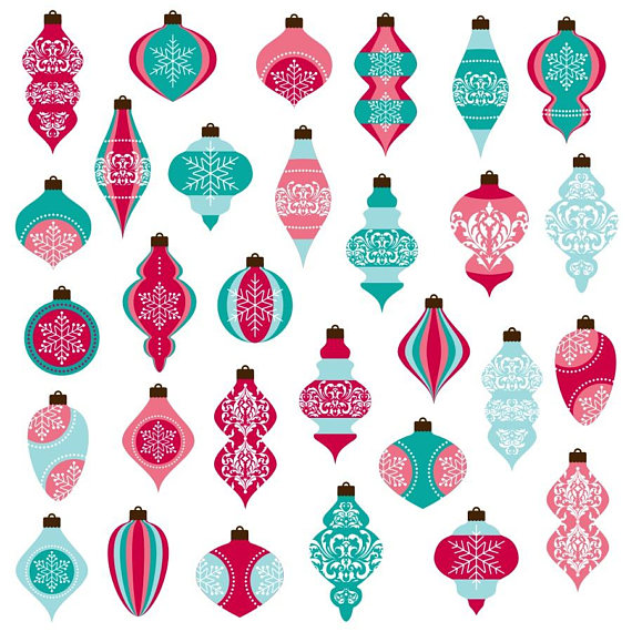 570x570 Christmas Ornaments Clipart Christmas Clipart Pink And Blue