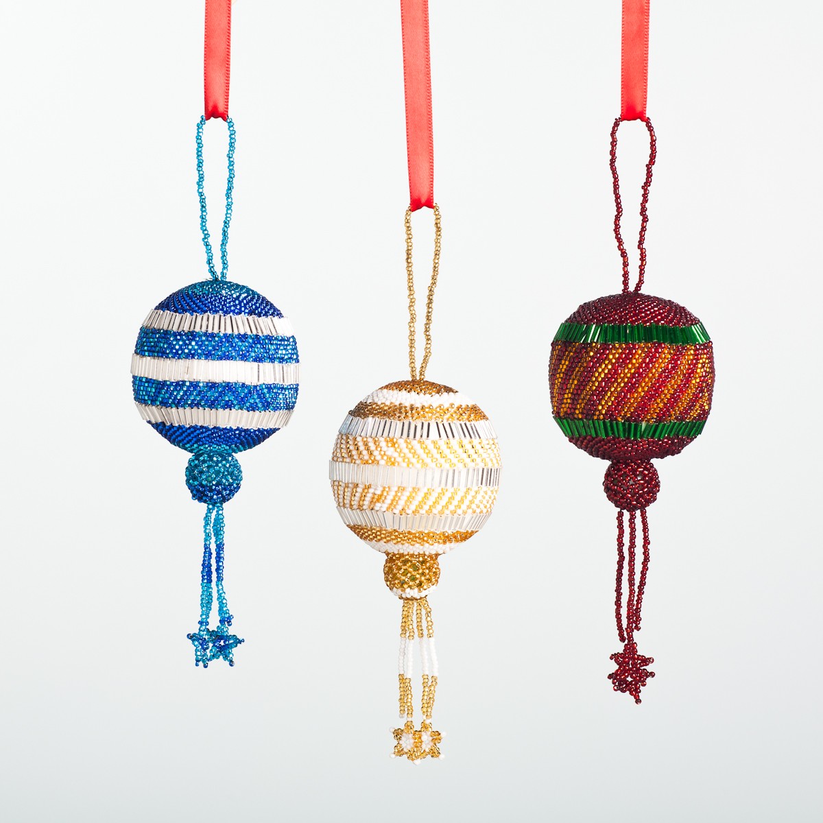 1200x1200 Hand Beaded Fair Trade Guatemalan Christmas Ornament Round Ball