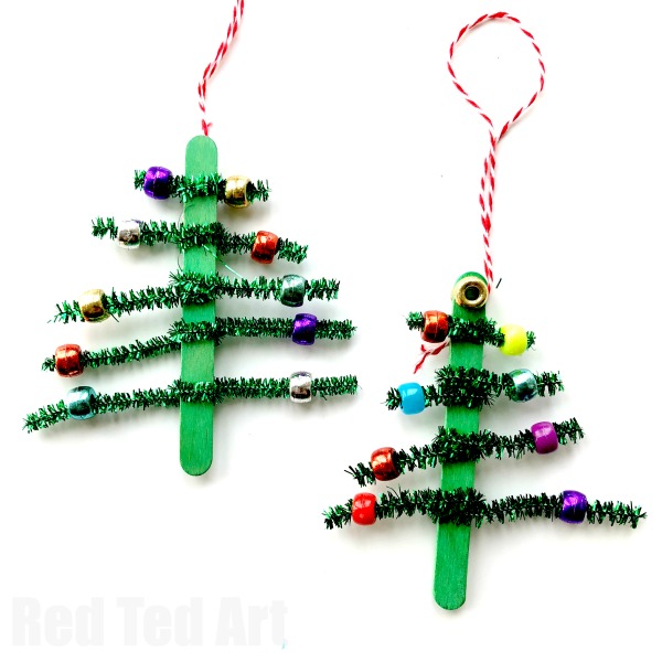 600x600 Pipecleaner Christmas Tree Ornaments
