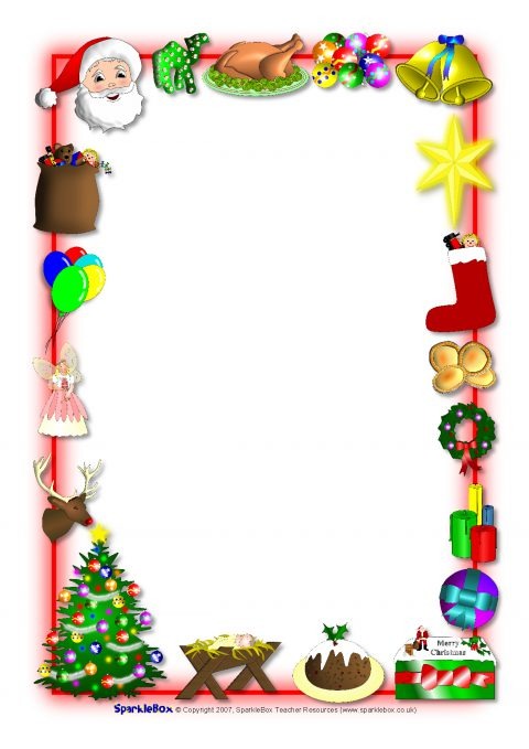 480x679 Christmas Page Border Clipart