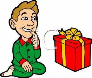 300x255 Art Image A Boy In His Pajamas Sitting In Front Of A Christmas