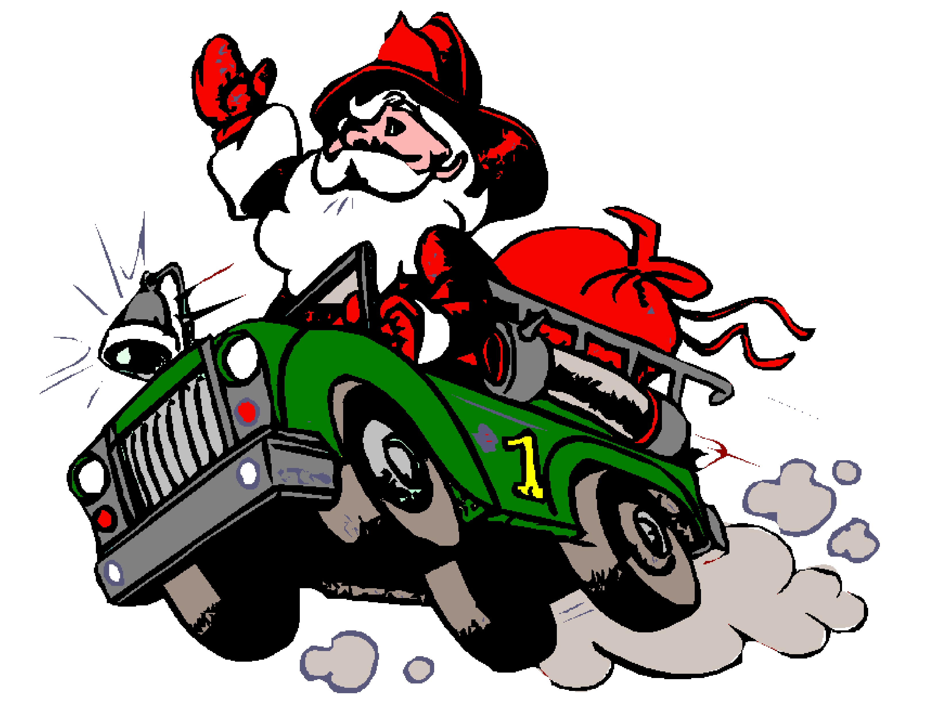 3221x2471 Christmas Fire Engine Clipart
