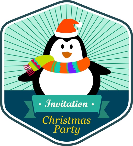 544x600 Christmas Party Invitation Card Design With Cute Penguin Free
