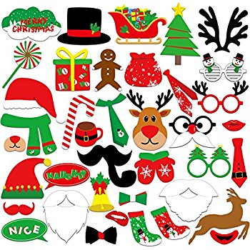 350x350 Kuuqa Christmas Photo Booth Props Kit Merry Christmas