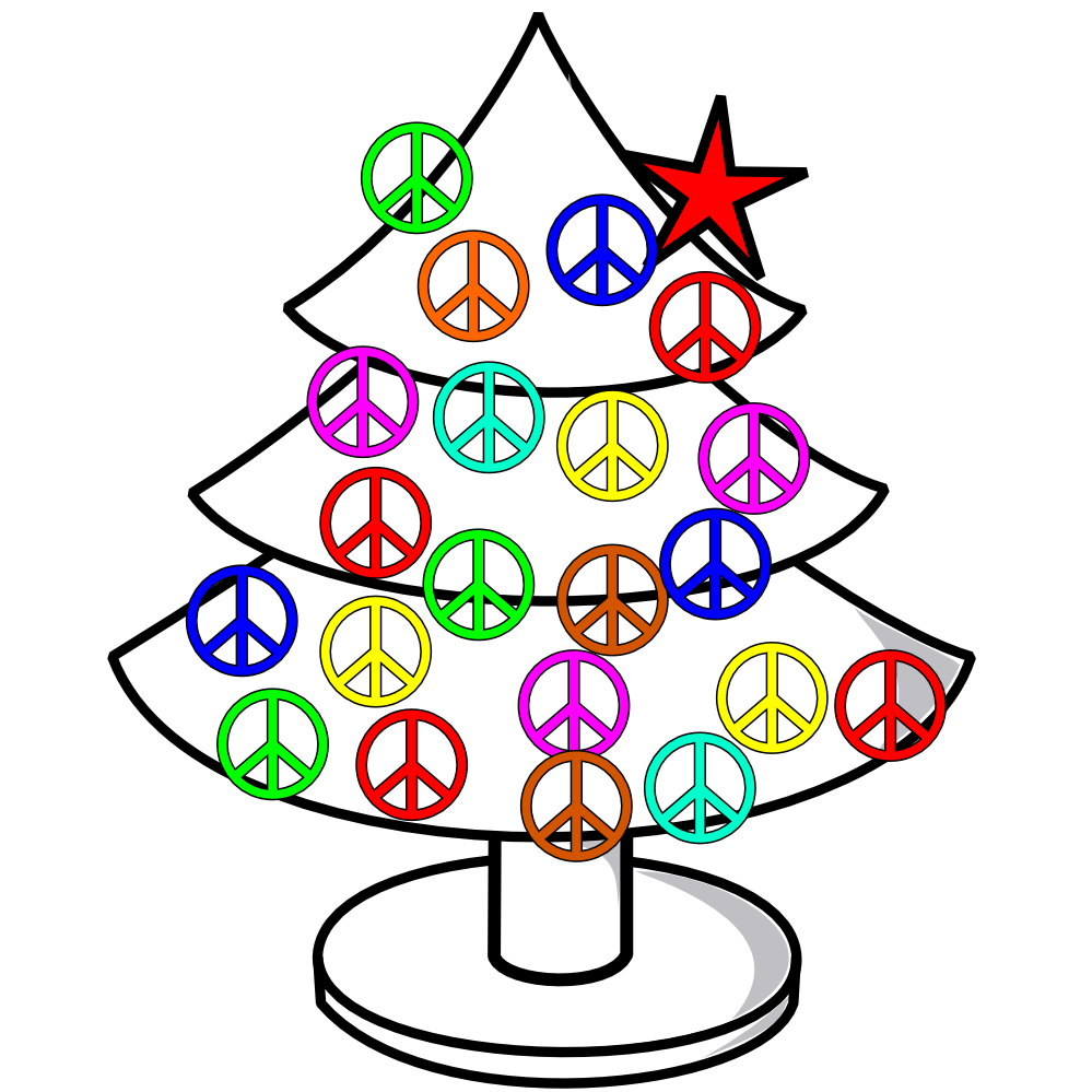 999x999 Clip Art Tree Xmas Christmas Peace Symbol Sign