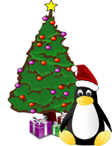 228x299 Christmas Tree And Penguin Clip Art