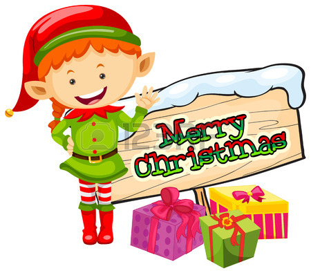 450x395 Christmas Theme With Two Monsters In Party Hats Illustration