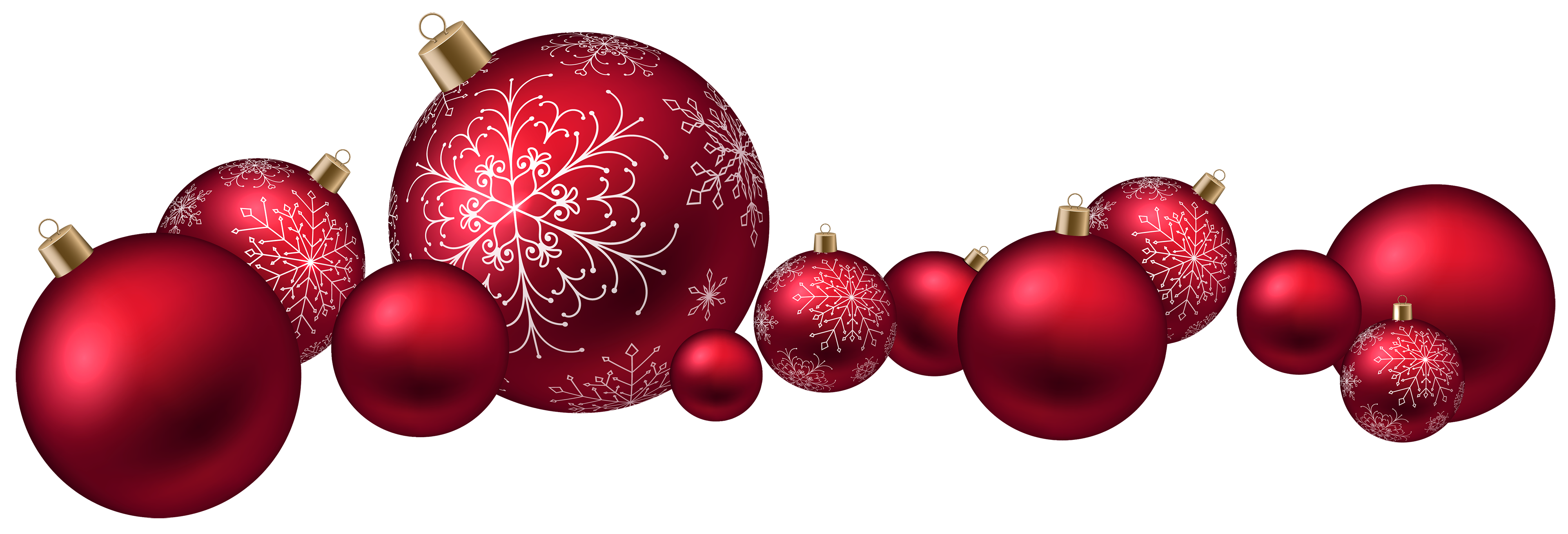 4000x1362 Red Christmas Ball Png Clipart