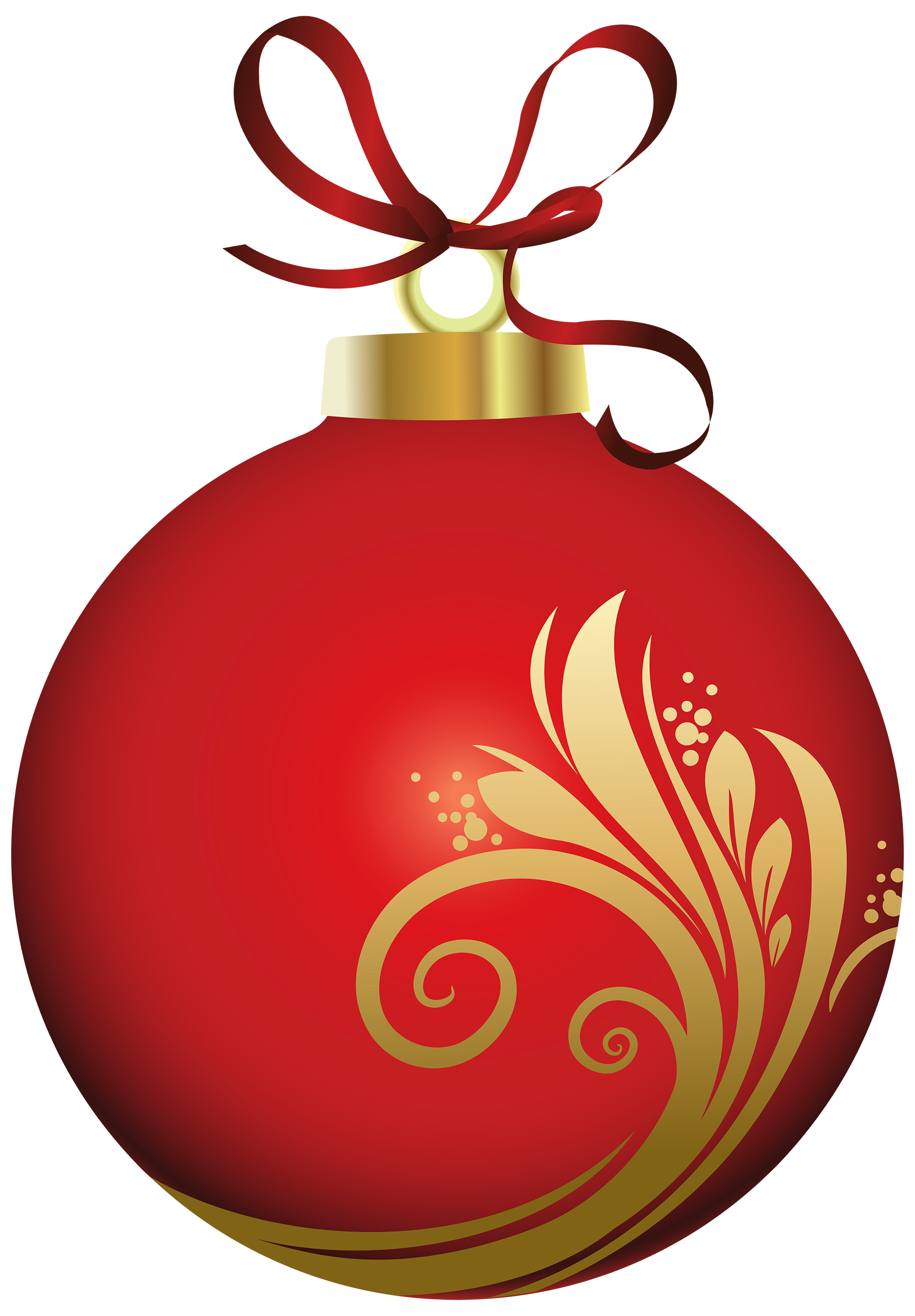 1738x2500 Red Christmas Ball With Decoration Png Clipart
