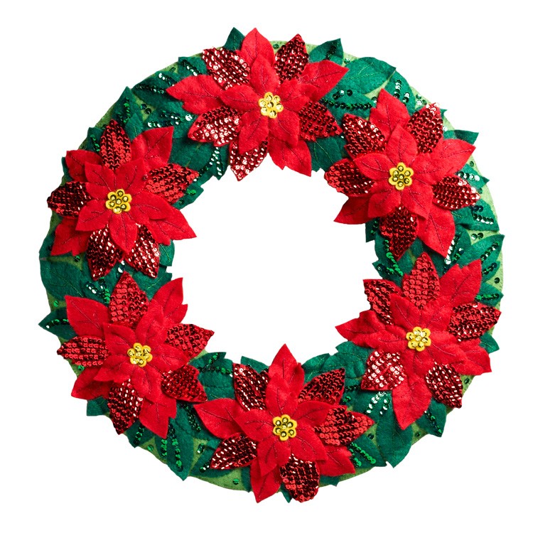 750x750 Elegant Poinsettia Bucilla Wreath Kit