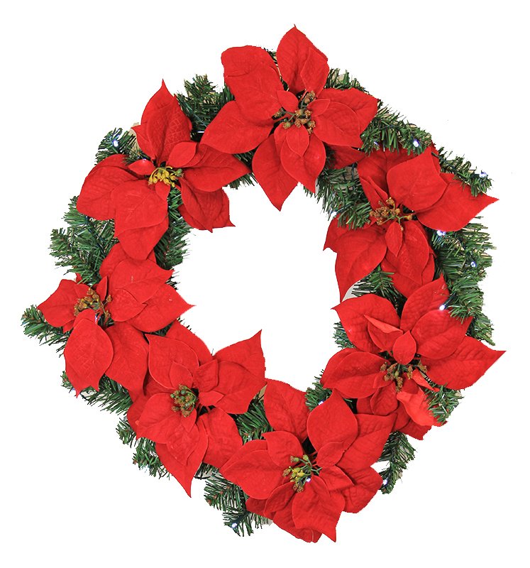 747x800 Lb International 22 Lighted Artificial Poinsettia Christmas