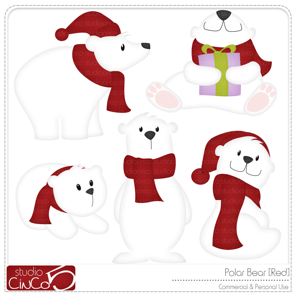 1000x1000 Cute Polar Bear Christmas Clipart