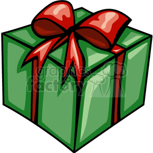 300x300 Royalty Free Cartoon Christmas Gift 142878 Vector Clip Art Image