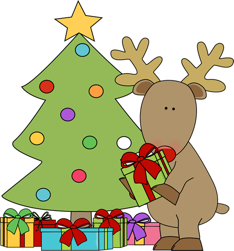 466x500 Christmas Tree With Presents Clipart