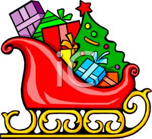 300x275 Presents And A Tree In Santa's Sleigh Clipart Image