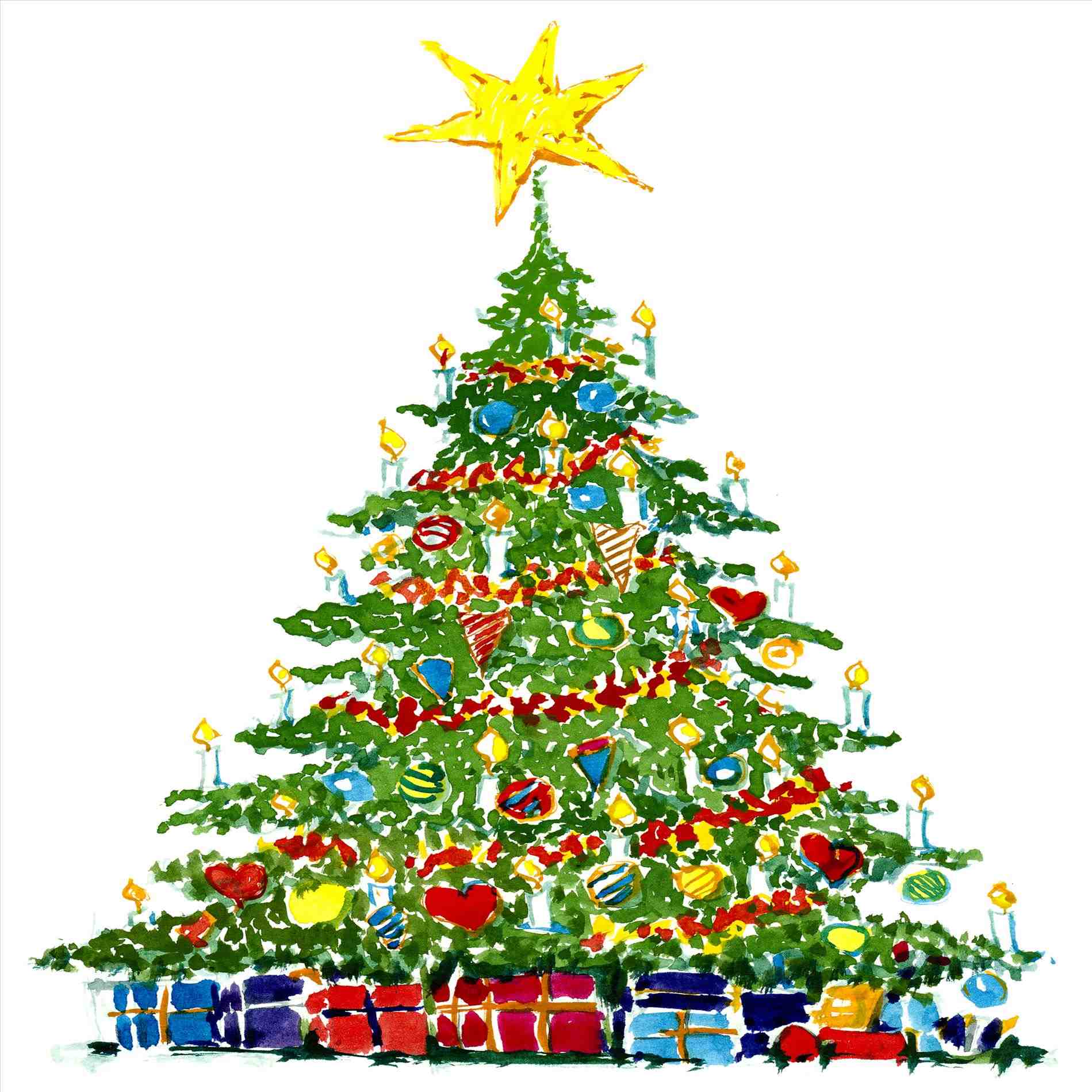 1899x1899 Art Graphic Graphic Christmas Tree With Presents Clipart Free
