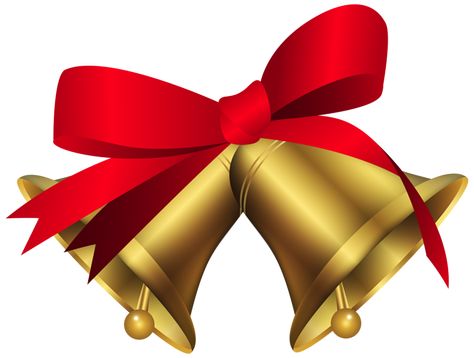 474x358 Christmas Bells With Red Bow Png Clip Art Image