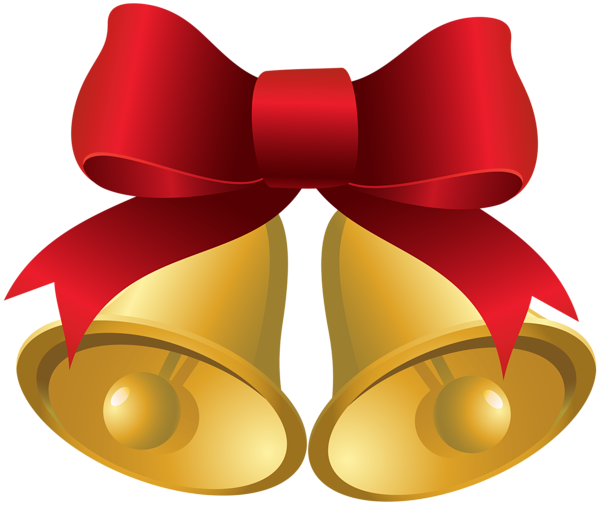 600x505 Christmas Gold Bells With Red Bow Png Clipart Image Christmas