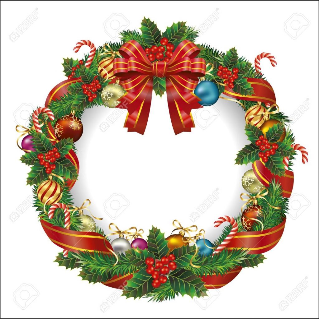 1024x1026 Christmas ~ Phenomenal Christmas Wreath Clip Art Silver Clipart