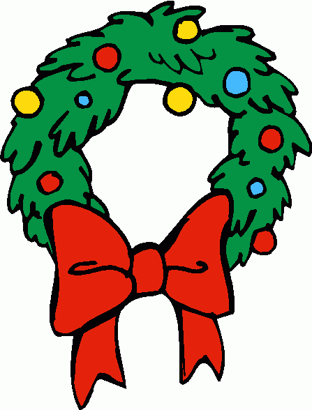 447x588 Free Christmas Wreath Clipart