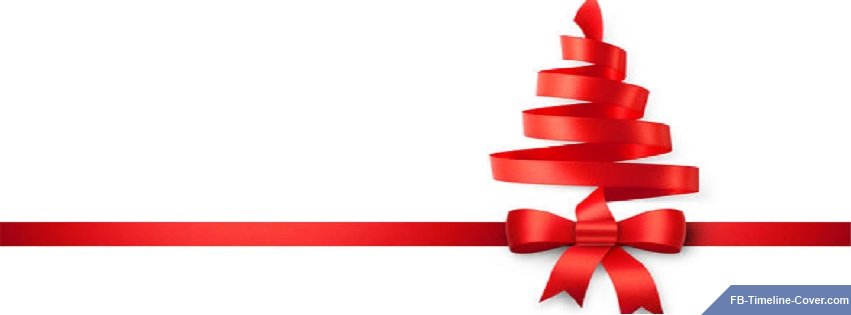 851x315 Red Ribbon Christmas Tree Facebook Covers