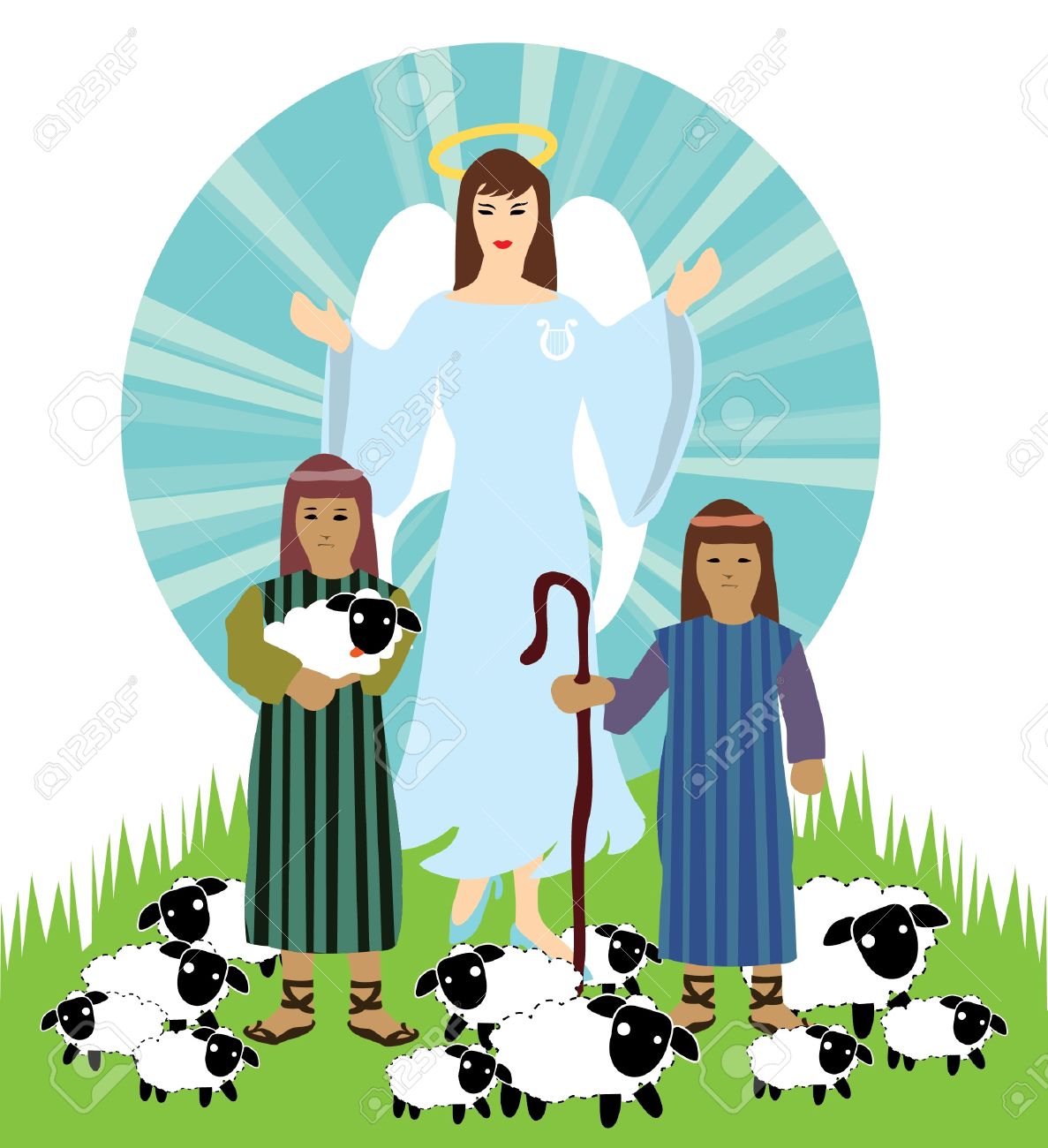 1187x1300 Christmas Pictures Clip Art Angels And Shepherds Photo World