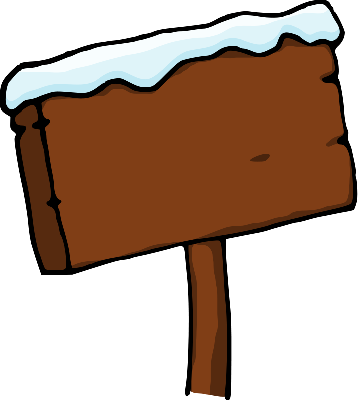 716x800 Free Wooden Sign Post With Snow On Top Clip Art