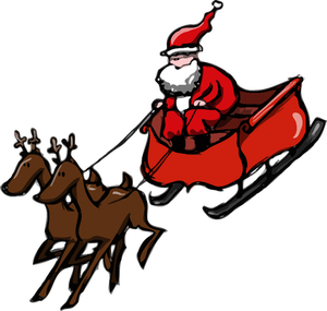 300x285 980 Free Christmas Clip Art Santa Reindeer Public Domain Vectors