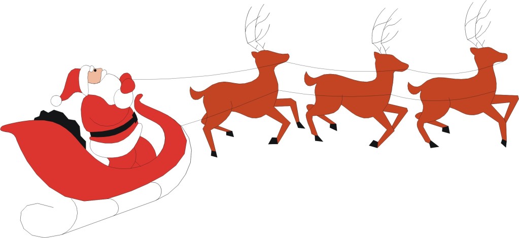 1023x469 Reindeer And Sleigh Clipart