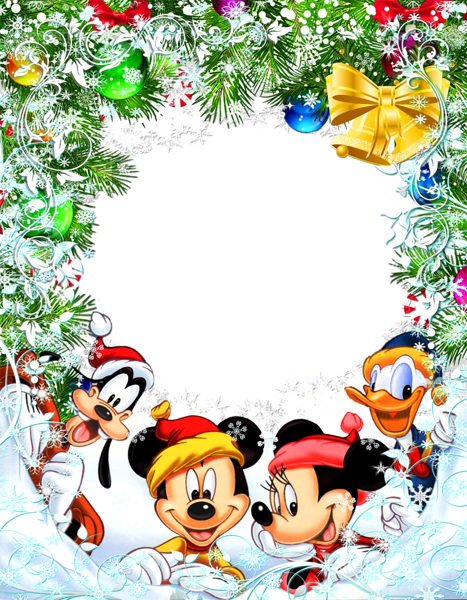 467x600 Transparent Christmas Star Frame With Mickey Mouse And Friends