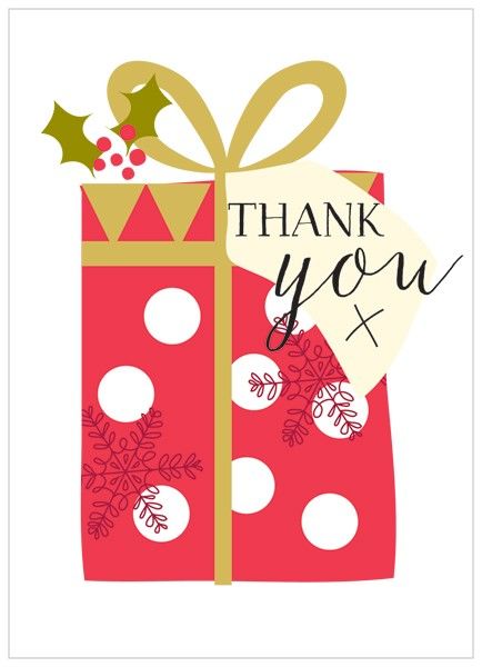 434x600 Thank You For Christmas Gift Pack Of 8 Present Christmas Thank You