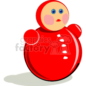 300x300 Royalty Free A Red Rolly Polly Christmas Toy 158868 Vector Clip