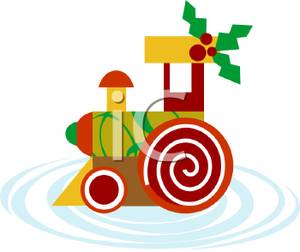 300x252 Colorful Cartoon Of A Toy Train For Christmas